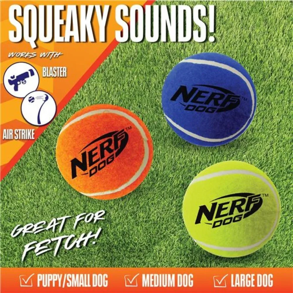 Nerf Dog 2.5-inch Squeak Tennis Ball Dog Toy 3-Pack